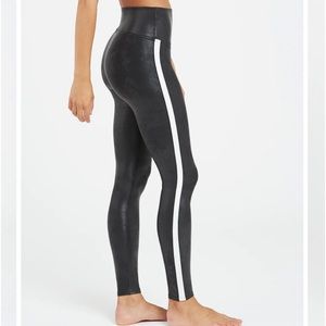Spanx faux leather side stripe legging